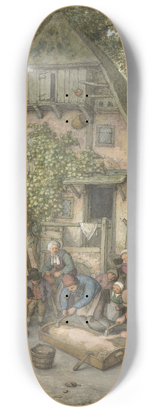Adriaen van Ostade - Scalding the Hog 8.25 inch art skate deck