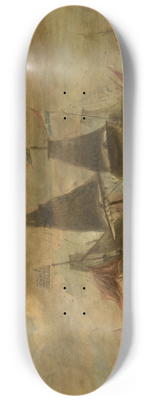 Aert Anthonisz - Sea battle 8.25 inch art skate deck