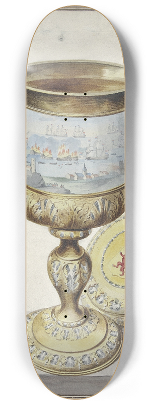 Aert Schouman - Golden cup with lid 8.25 inch art skate deck