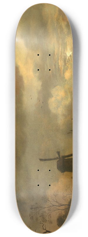 Aert van der Neer - Landscape by Moonlight 8.25 inch art skate deck