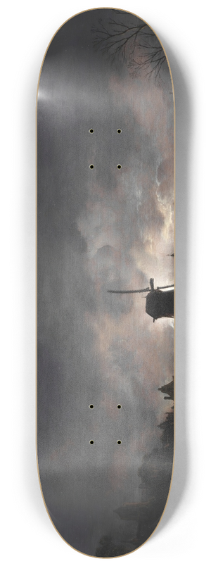 Aert van der Neer - Moonlit Landscape With A Windmill 8.25 inch art skate deck