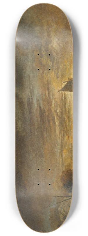 Aert van der Neer - River Landscape with Ships at Moonrise 8.25 inch art skate deck