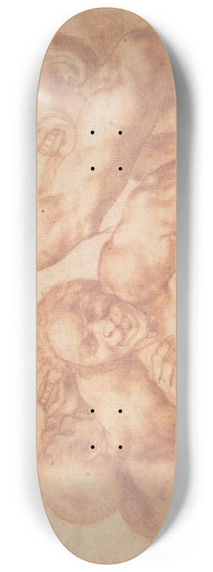 After Michelangelo Buonarroti - Study of Figures from Michelangelos Last Judgment, Sistine Chapel 8.25 inch art skate deck