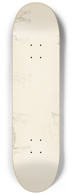 Agnes Lunn - Studieblad med heste 8.25 inch art skate deck