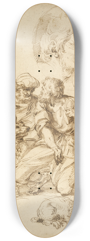 Agostino Carracci - A Group of Shepherds, and Other Studies 8.25 inch art skate deck
