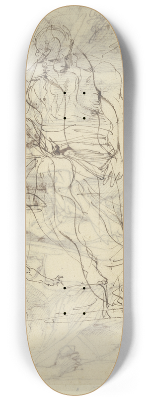 Agostino Carracci - Studien zu einem Heiligen Hieronymus 8.25 inch art skate deck