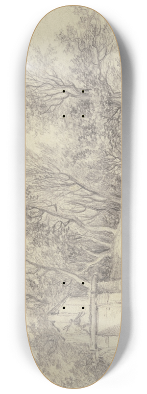 Aignan-Thomas Desfriches  - Holzhauerhtten am Waldesrand 8.25 inch art skate deck