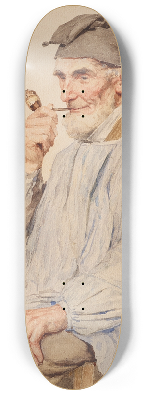Albert Anker - Sitzender Bauer mit Pfeife 8.25 inch art skate deck
