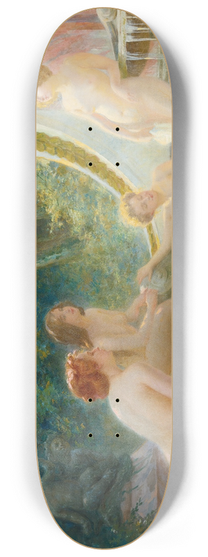 Albert-Auguste Fouri - Young Bathers In A Fountain 8.25 inch art skate deck