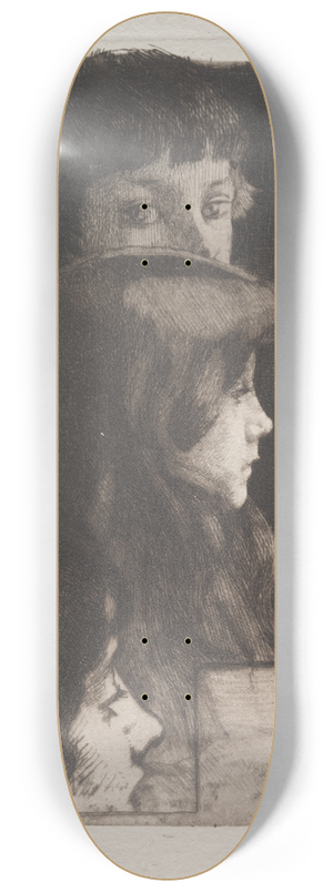 Albert Besnard - Study of Heads 8.25 inch art skate deck