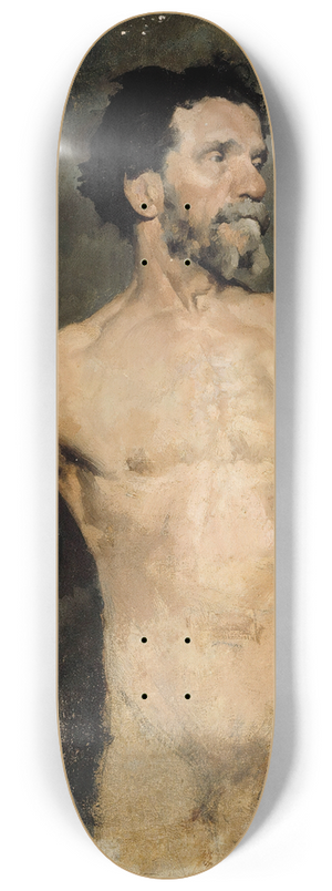 Albert Edelfelt - Male Model, Study 8.25 inch art skate deck