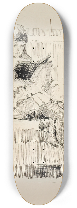 Albert Edelfelt - Study, Good Friends 8.25 inch art skate deck