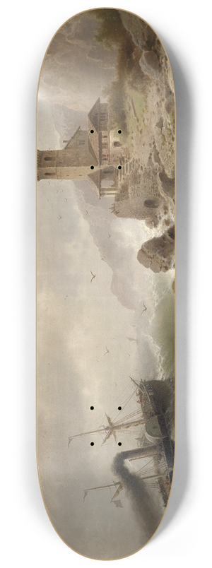 Albert Rieger - Dampfschiff vor der Kste 8.25 inch art skate deck