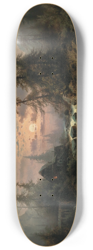 Albert Rieger - Mountain Stream In The Moonlight 8.25 inch art skate deck