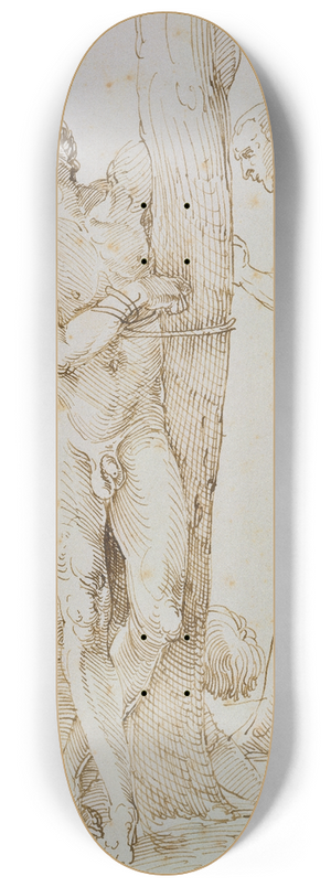 Albrecht Drer - Sechs nackte Figuren, in der Mitte ein an einen Baum gefesselter Mann 8.25 inch art skate deck
