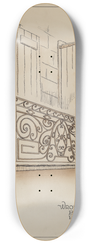 Al Curry - Wrought Iron Balcony Rail 8.25 inch art skate deck