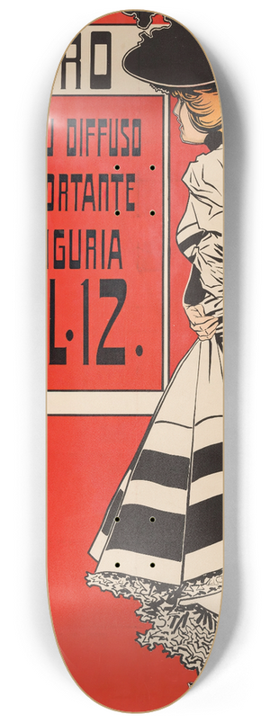 Aleardo Villa - Caffaro, Giornale Piu Diffuso E Importante Della Liguria 8.25 inch art skate deck