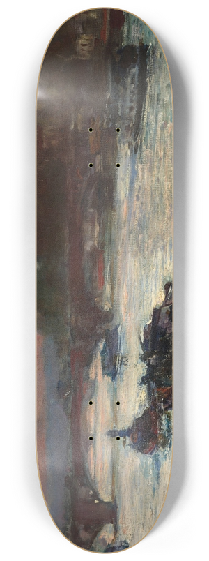 Aleksander Gierymski - Evening by the River Seine, study 8.25 inch art skate deck