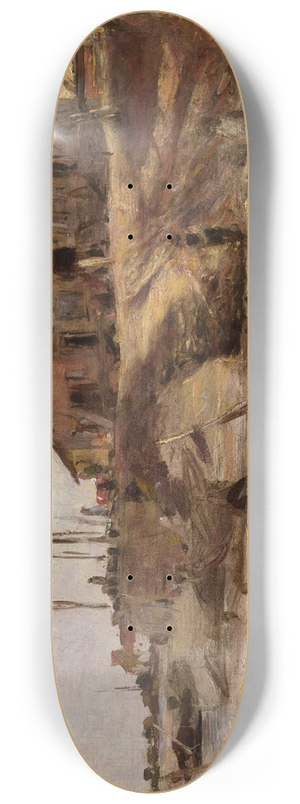 Aleksander Gierymski - Harbour in Solec, sketch 8.25 inch art skate deck