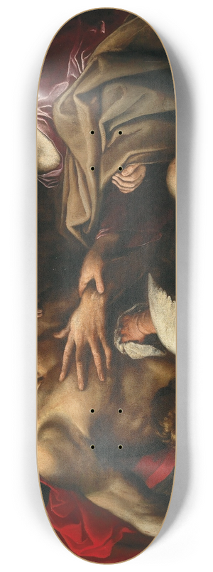 Alessandro Tiarini - Saint Benedict supported by angels 8.25 inch art skate deck