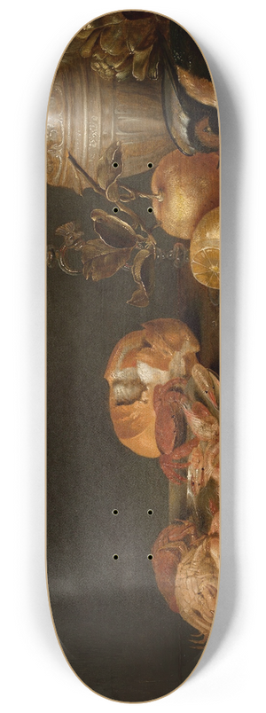 Alexander Adriaenssen - Still life with shrimps and crabs on a tin plate 8.25 inch art skate deck