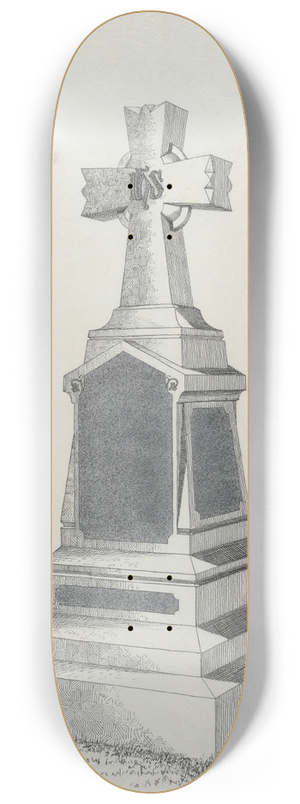 Alexander Maxwell - Grave Monument with Cross, No. 745 8.25 inch art skate deck