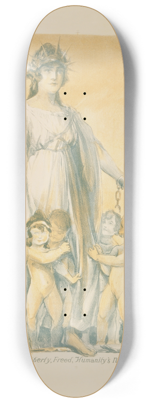 Alexander O. Levy - Liberty, freed, humanitys need! 8.25 inch art skate deck