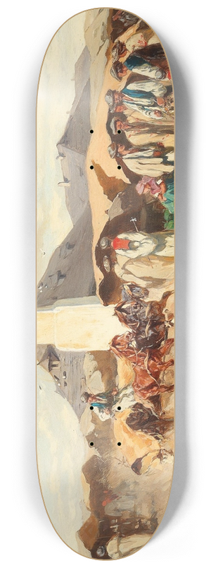 Alexander Von Bensa - Markttag in einem ungarischen Dorf 8.25 inch art skate deck