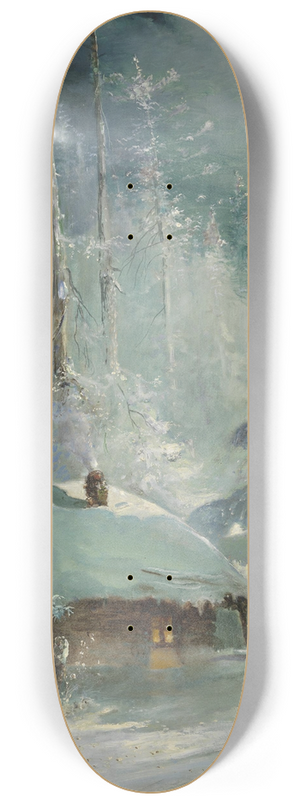 Alexei Kondratievich Savrasov - Hut in a wintry forest Object type painting 8.25 inch art skate deck