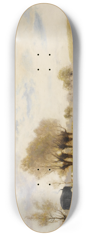 Alfred de Branski - A Misty Morning, The Tow Path at Shepperton 8.25 inch art skate deck