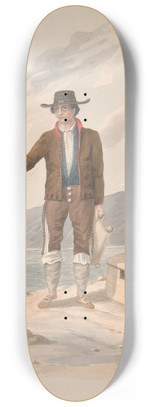 Alfred Diston - Man standing on seashore  Hierro 8.25 inch art skate deck