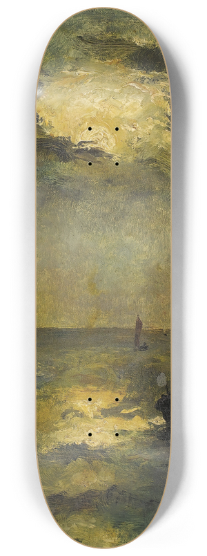 Alfred George Stevens - Ships, Sun Breaking Through Clouds 8.25 inch art skate deck
