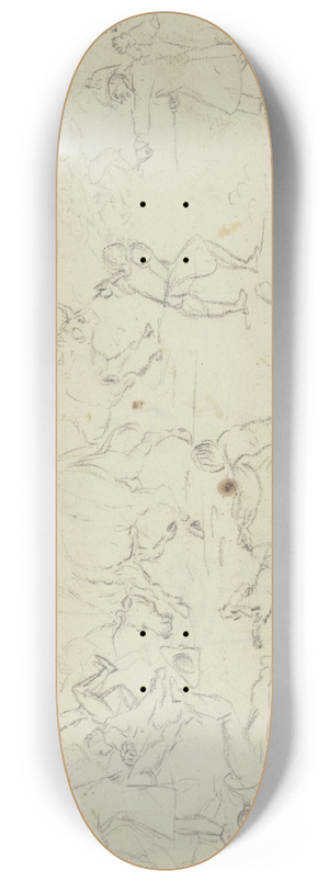 Alfred Rethel - Capturing two oxen 8.25 inch art skate deck
