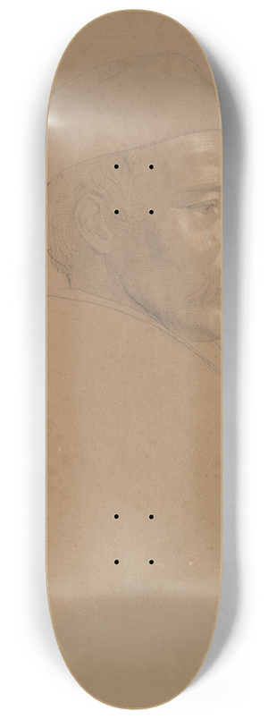 Alfred Rethel - Study of a MansHead 8.25 inch art skate deck