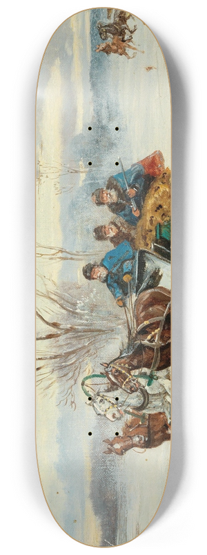 Alfred Steinacker - Jagd in winterlicher Landschaft 8.25 inch art skate deck