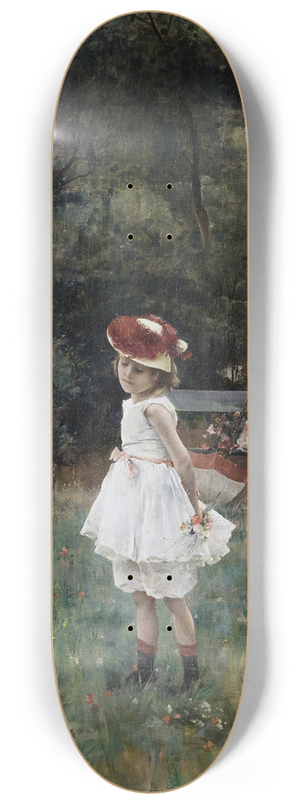 Alfred Stevens - La Fillette Aux Canards 8.25 inch art skate deck