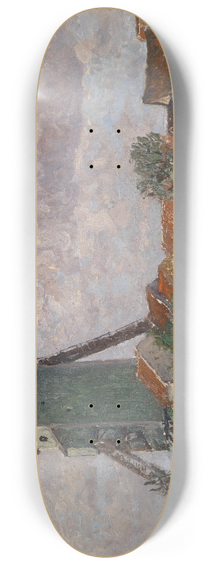 Alfred Zoff - Windmhle und Dorf in Belgien 8.25 inch art skate deck