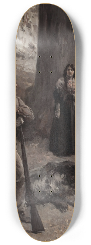 Alice Barber Stephens - The Bear Hunter 8.25 inch art skate deck