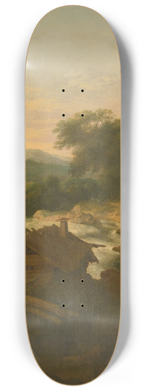 Allaert van Everdingen - River Landscape With Cottage 8.25 inch art skate deck
