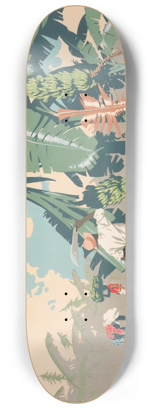 Frank Newbould - Cutting Bananas In Jamaica 8.25 inch art skate deck Frank Newbould - Cutting Bananas In Jamaica 8.25 inch art skate deck