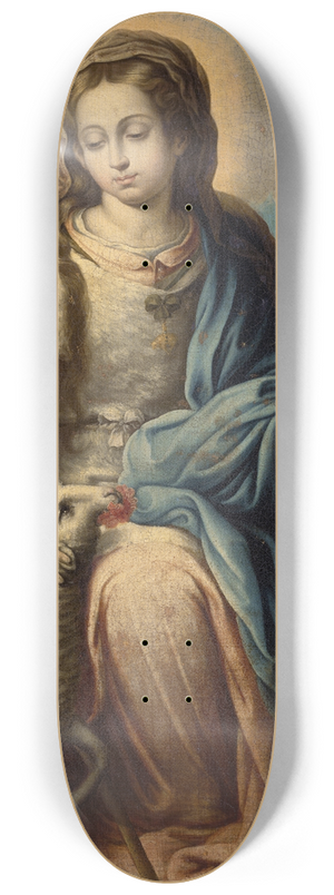 Alonso Miguel De Tovar - The Virgin as aShepherdess 8.25 inch art skate deck
