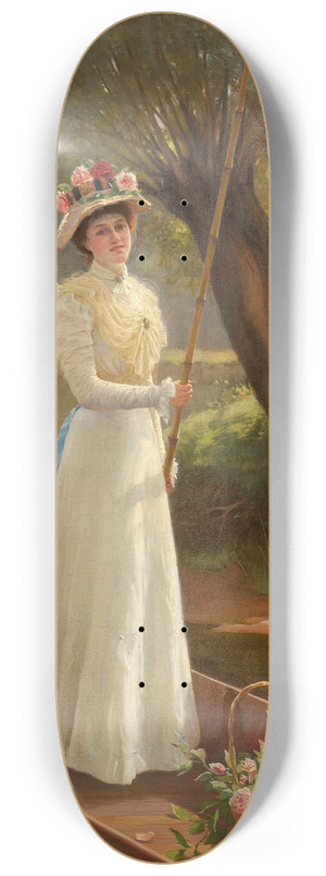Frank Percy Wild - Punting on the Thames 8.25 inch art skate deck