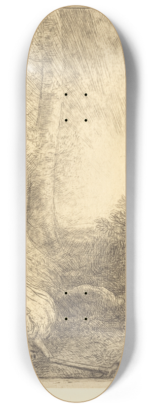 Alphonse Legros - Burning the Grasses (Le bruleur dherbes) 8.25 inch art skate deck