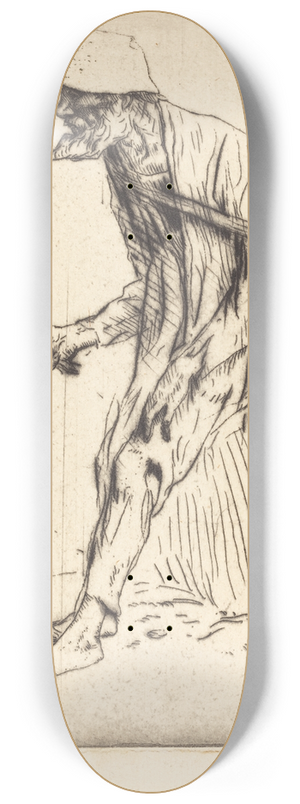 Alphonse Legros - Chickweed Merchant (Marchand de mouron) 8.25 inch art skate deck