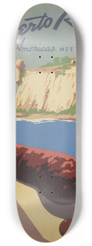 Frank S. Nicholson - Discover Puerto Rico U.S.A. Where the Americas meet 8.25 inch art skate deck