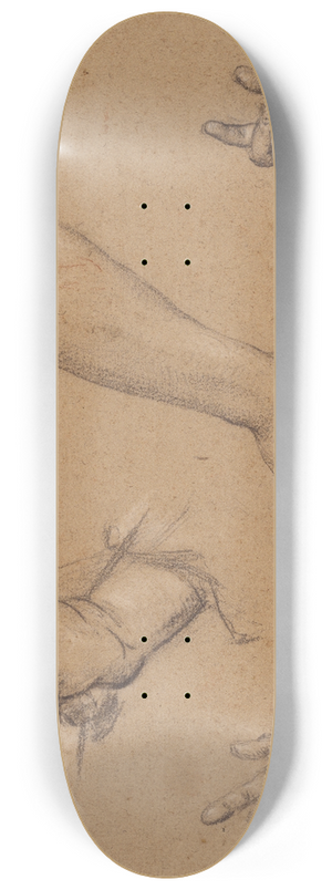 Alphonse Legros - Studies of Hands 8.25 inch art skate deck