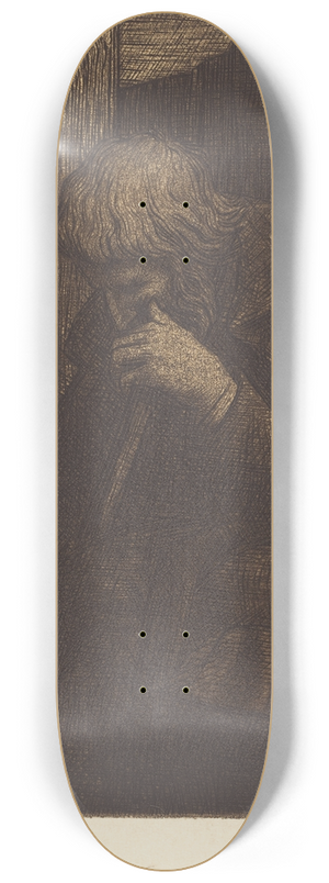 Alphonse Legros - Thinker (Le penseur) 8.25 inch art skate deck