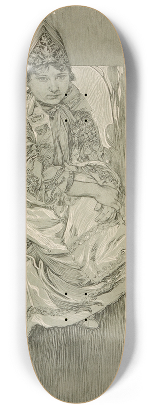 Alphonse Mucha - Figures Dcoratives 8.25 inch art skate deck