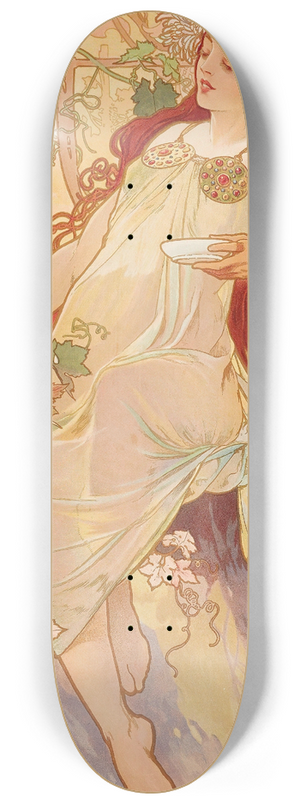 Alphonse Mucha - Les Saisons 3 8.25 inch art skate deck