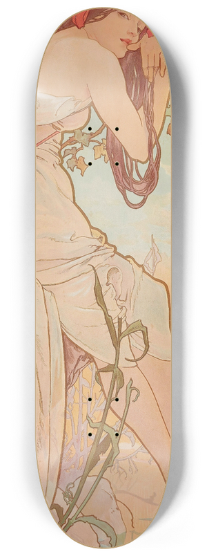 Alphonse Mucha - Les Saisons 4 8.25 inch art skate deck